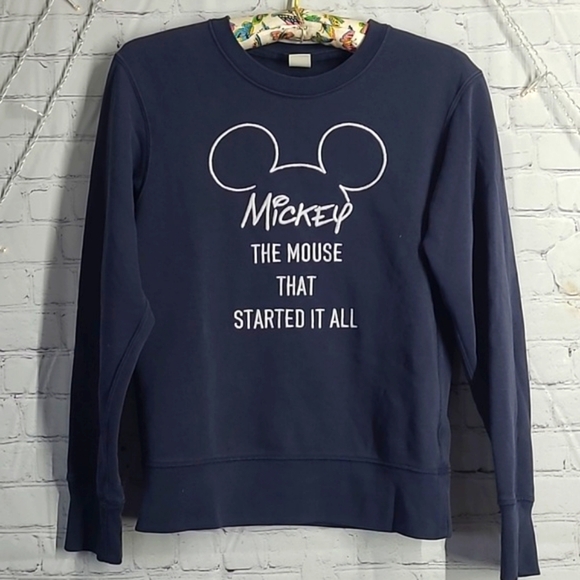 Disney Mickey Mouse Embroidered Navy Blue Crewneck Sweater Womens Size XXS - Picture 7 of 16